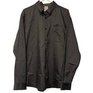 Men's Brooks Brothers Wrinkle Free Charcoal Gray Stretch Nailhead Shirt Size XL